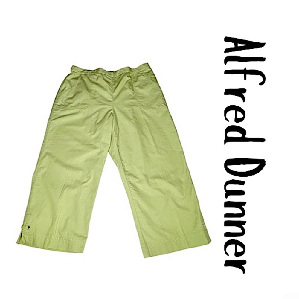 NWT! Alfred Dunner Key Largo Kiwi Flat Front Cotton Capri Pants Women’s Size 12